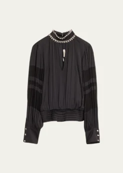 Ramy BrookJolene Embellished Long-Sleeve Blouse