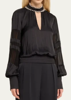 Ramy BrookJolene Embellished Long-Sleeve Blouse