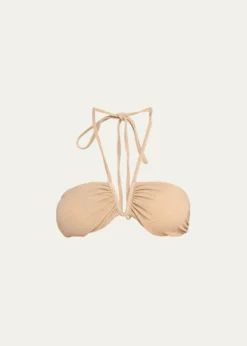 Ramy BrookJune Metallic Halter Bikini Top