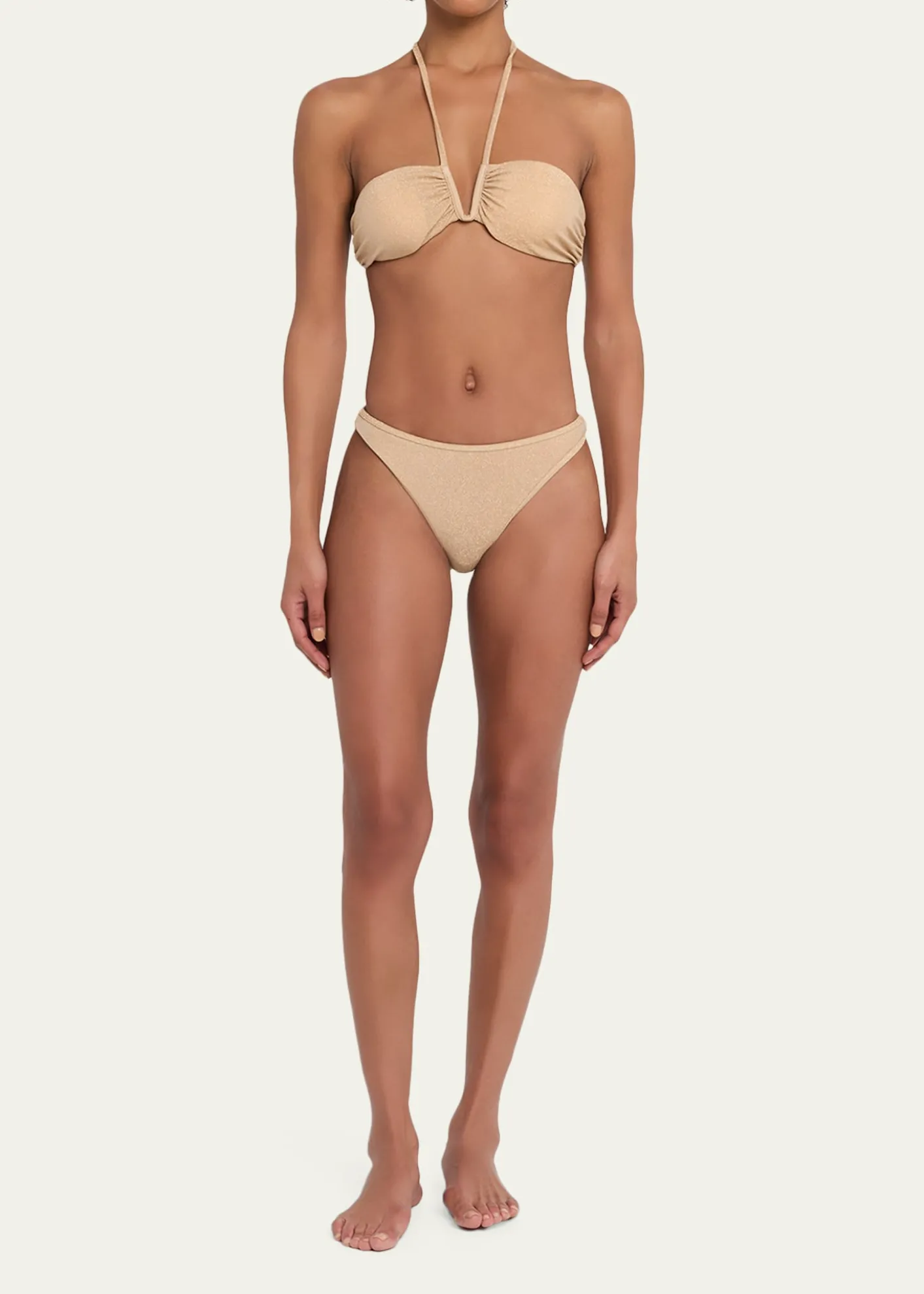 Ramy BrookJune Metallic Halter Bikini Top