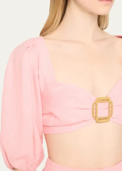 Ramy BrookKelsey Balloon-Sleeve Cropped Blouse