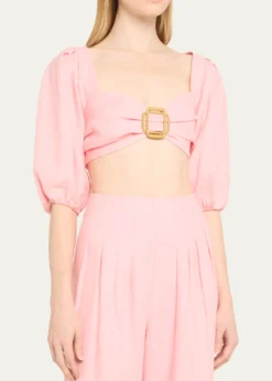 Ramy BrookKelsey Balloon-Sleeve Cropped Blouse