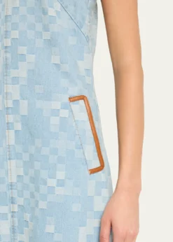 Ramy BrookLuna Checkered Denim Midi Dress