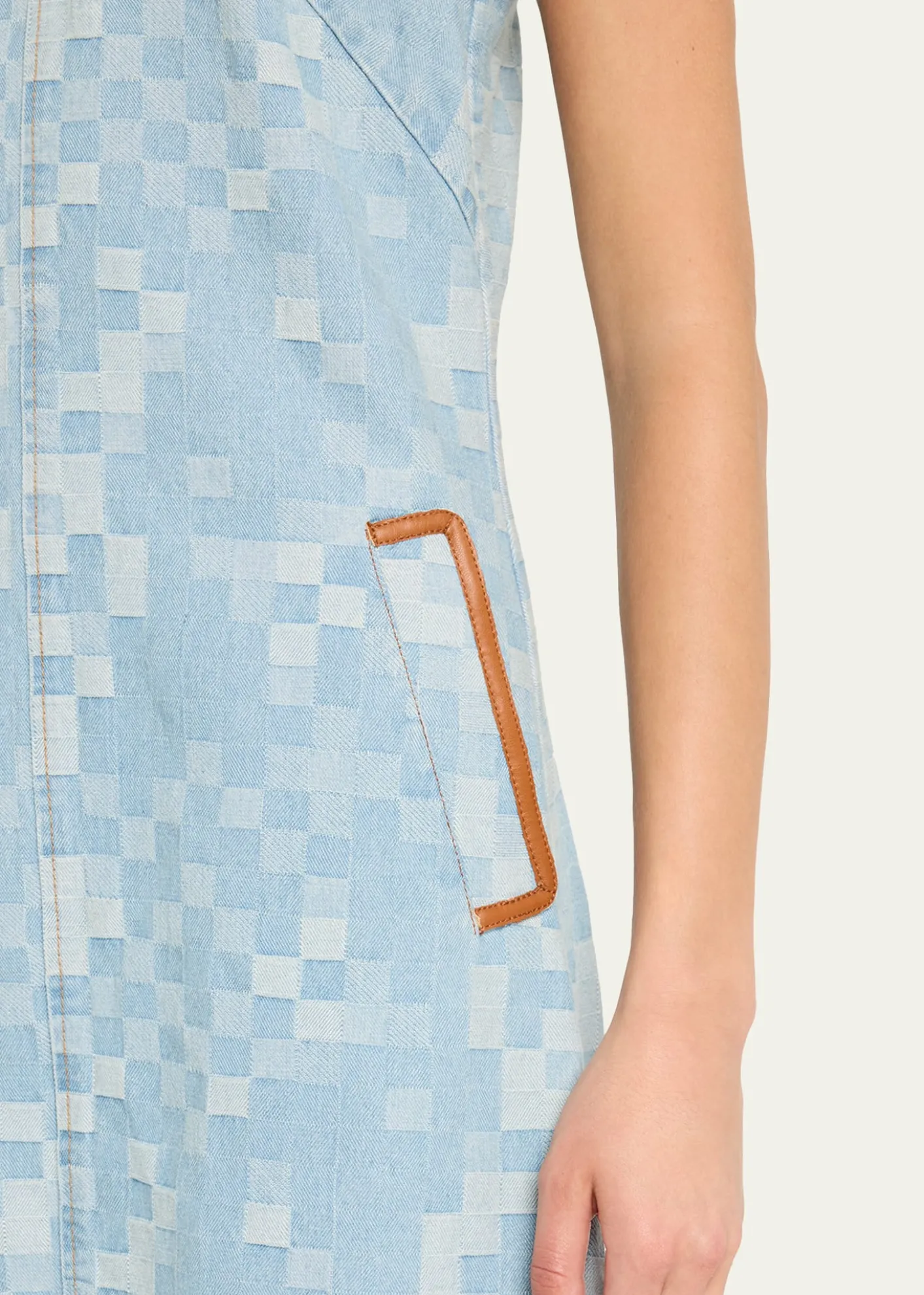 Ramy BrookLuna Checkered Denim Midi Dress
