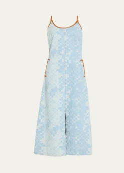 Ramy BrookLuna Checkered Denim Midi Dress