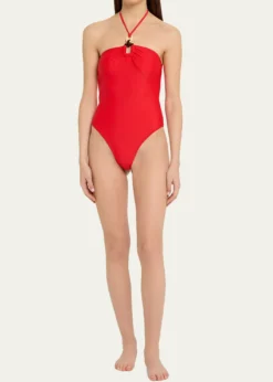 Ramy BrookMarjorie Ring Halter One-Piece Swimsuit