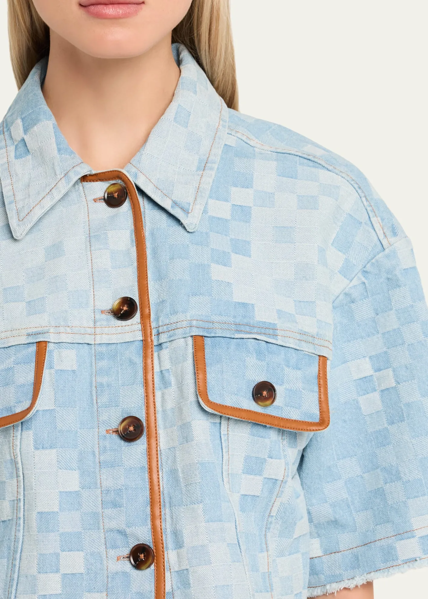 Ramy BrookMelanie Checekered Denim Jacket