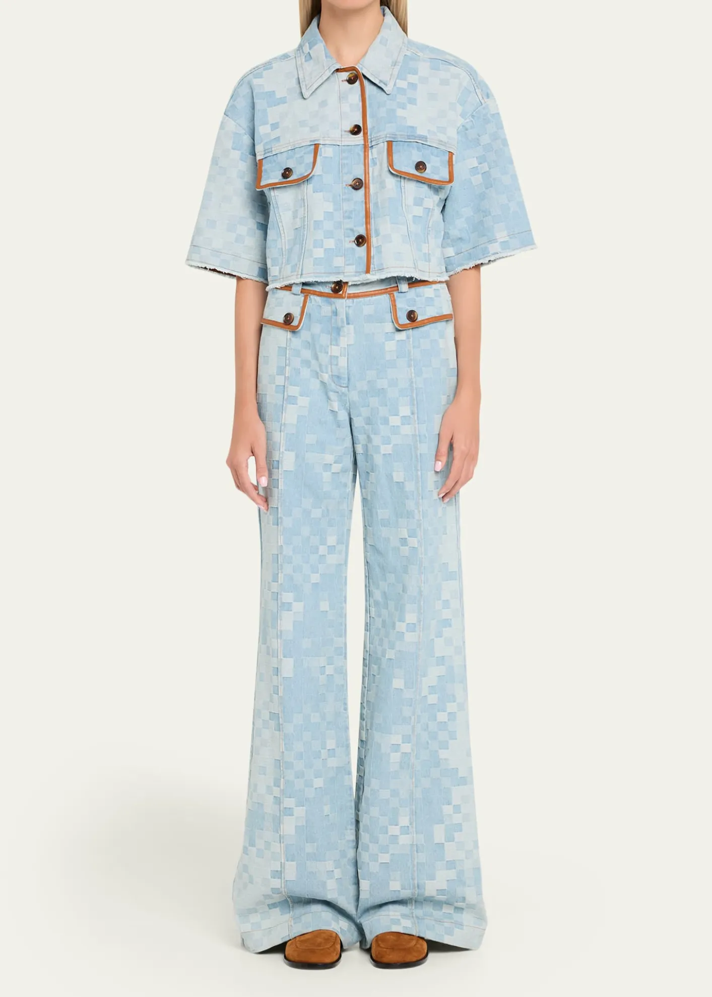 Ramy BrookMelanie Checekered Denim Jacket