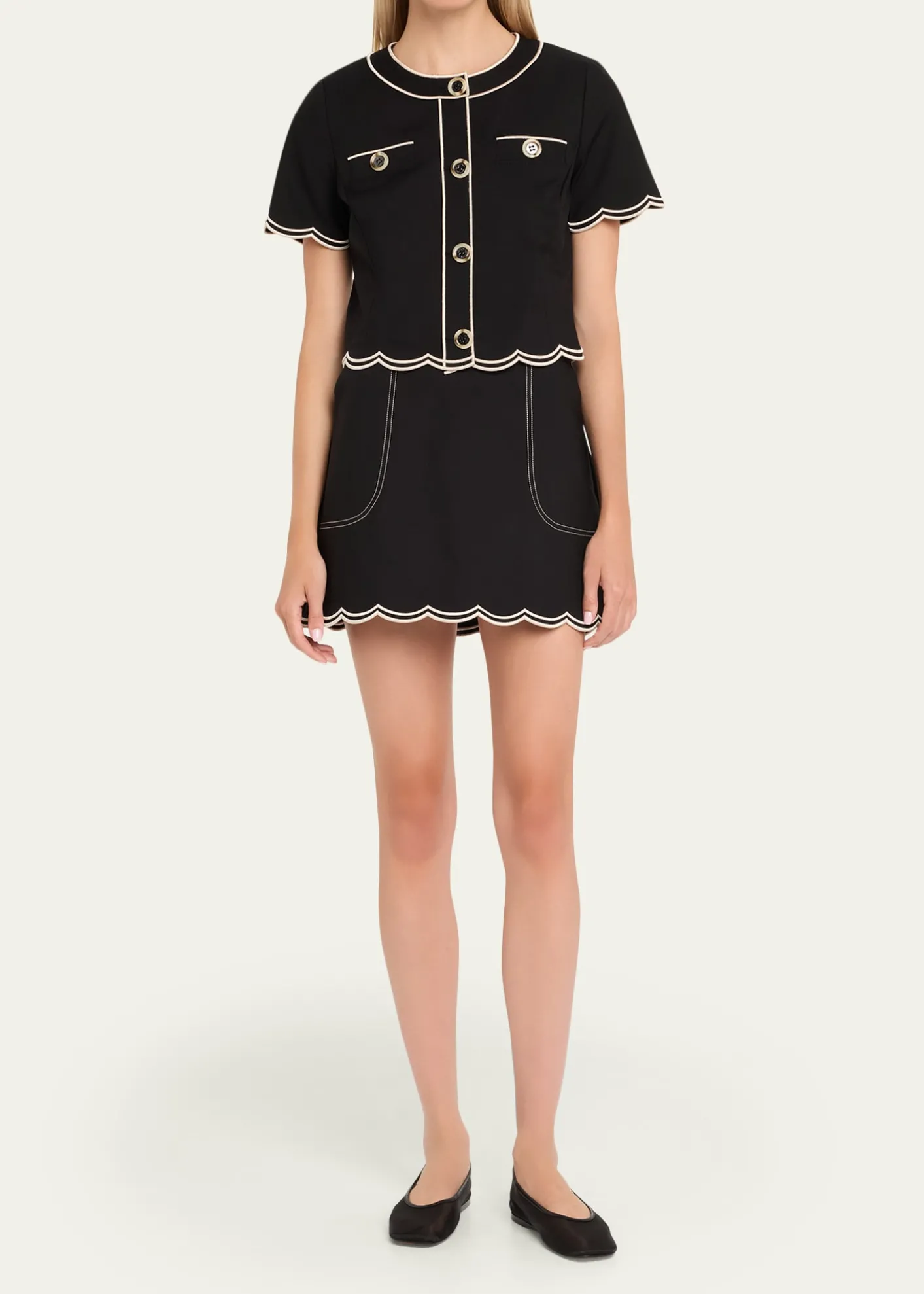 Ramy BrookSandra Scallop-Trim Top