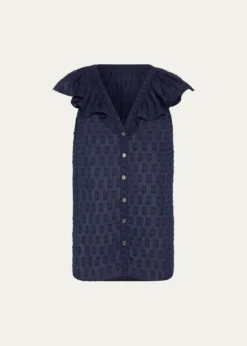 Ramy BrookSilvia Dot Ruffle-Trim Top