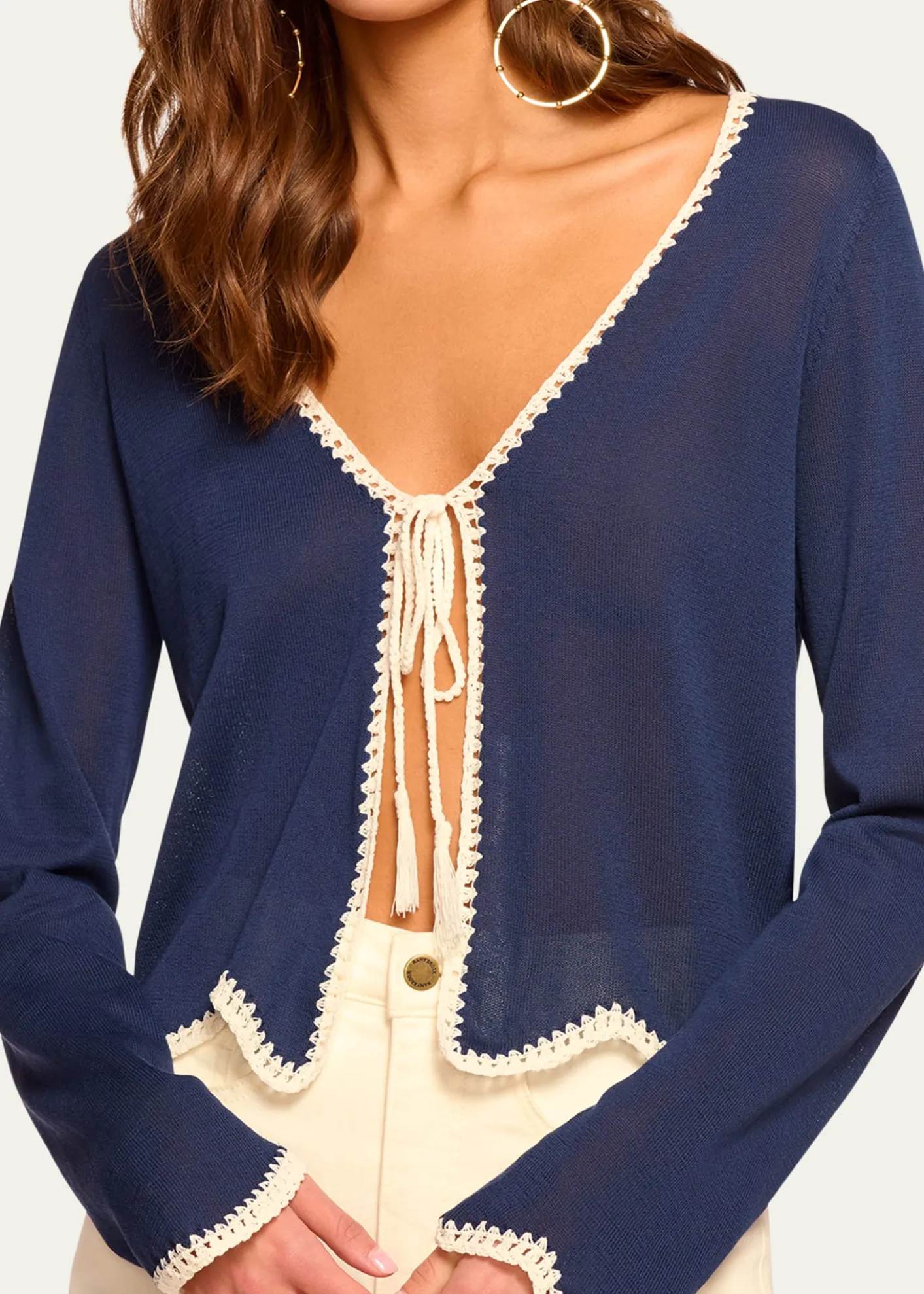Ramy BrookTara Crochet-Trim Cardigan