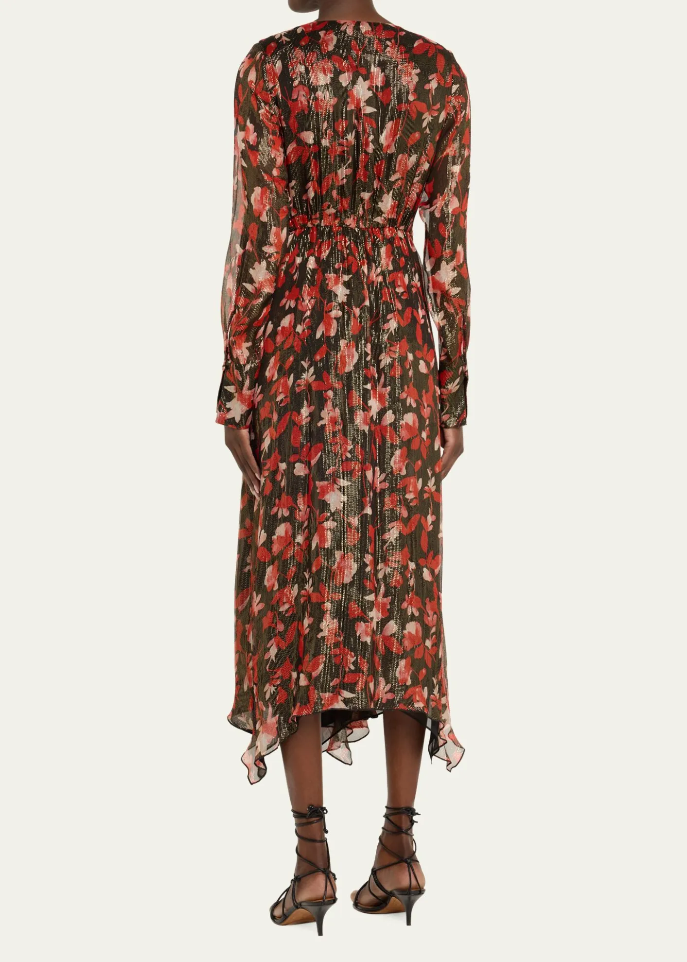 Ramy BrookTatia Plunging Long-Sleeve Midi Dress
