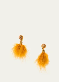 Ranjana KhanMicro Pom Earrings, Mustard