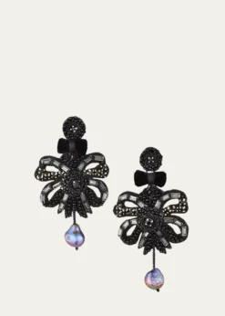 Ranjana KhanClip-On Bow Dangle Earrings with Pearl