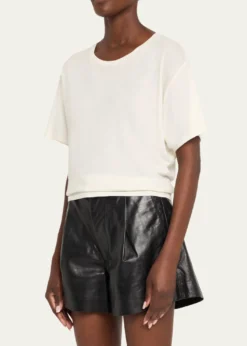R13Cashmere-Blend Tight Waist Tee