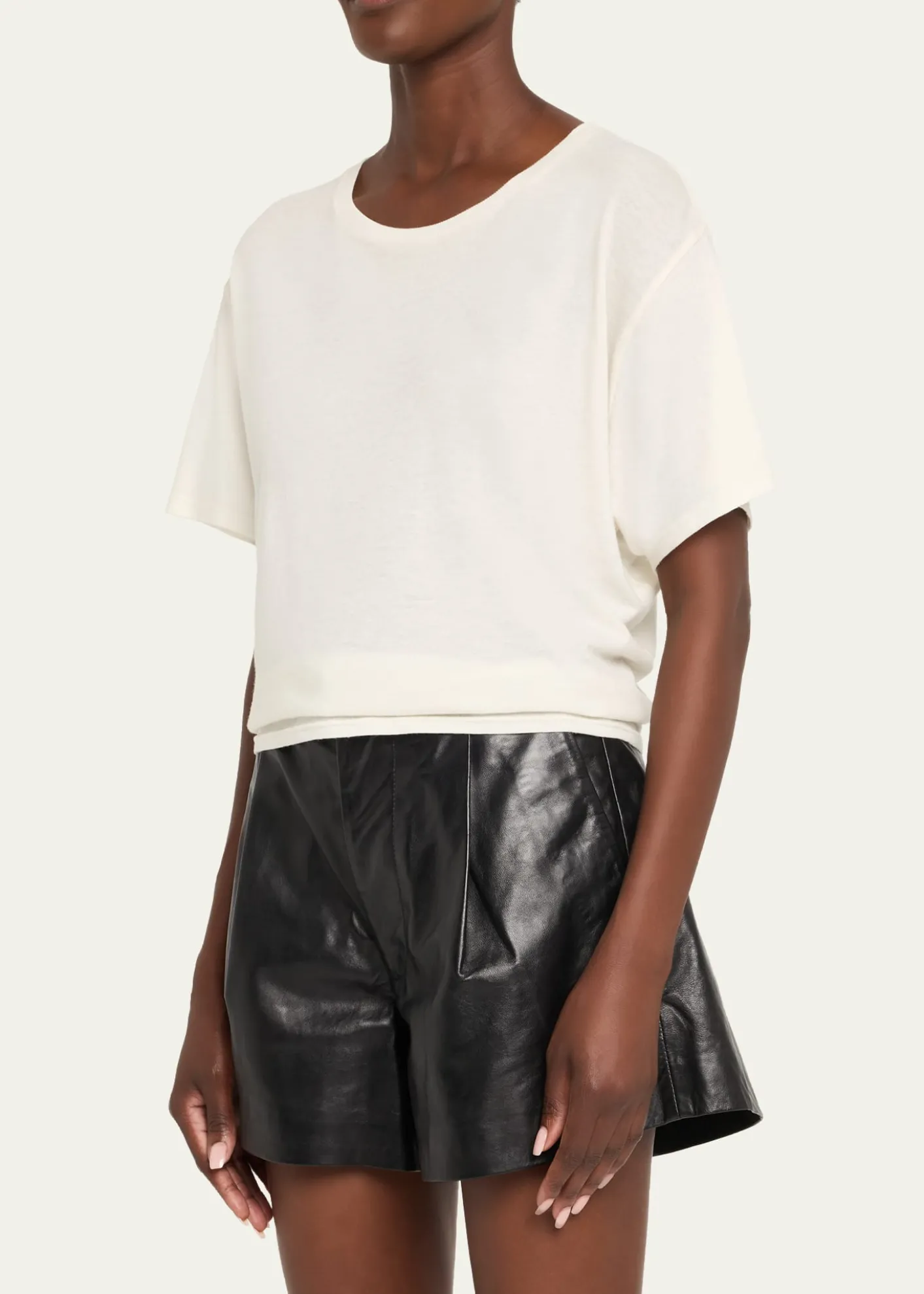 R13Cashmere-Blend Tight Waist Tee