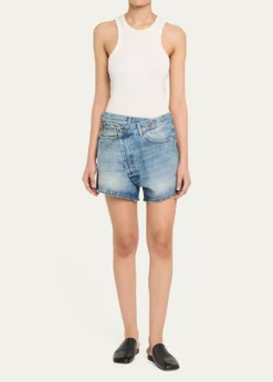 R13Crossover Denim Shorts
