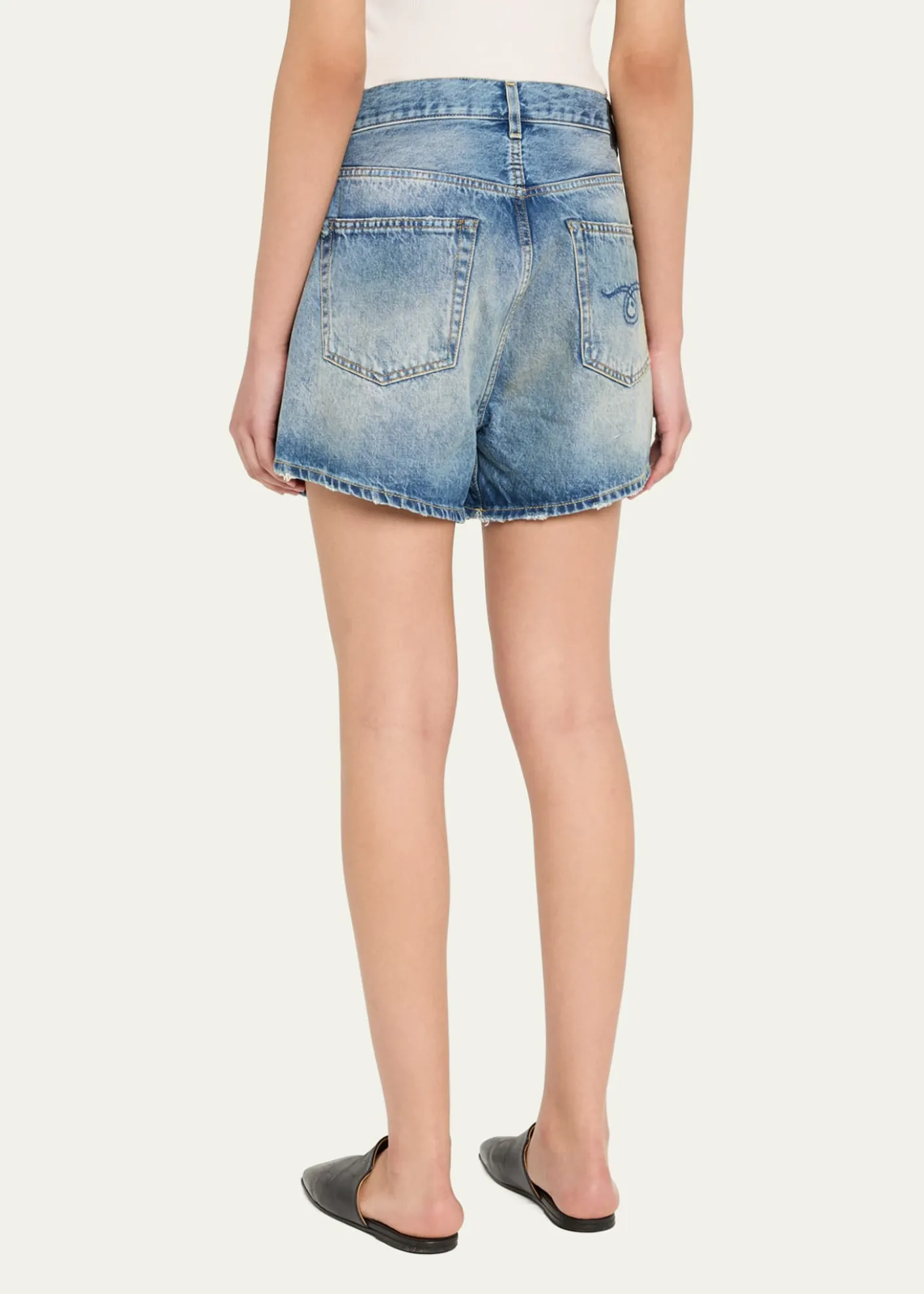 R13Crossover Denim Shorts