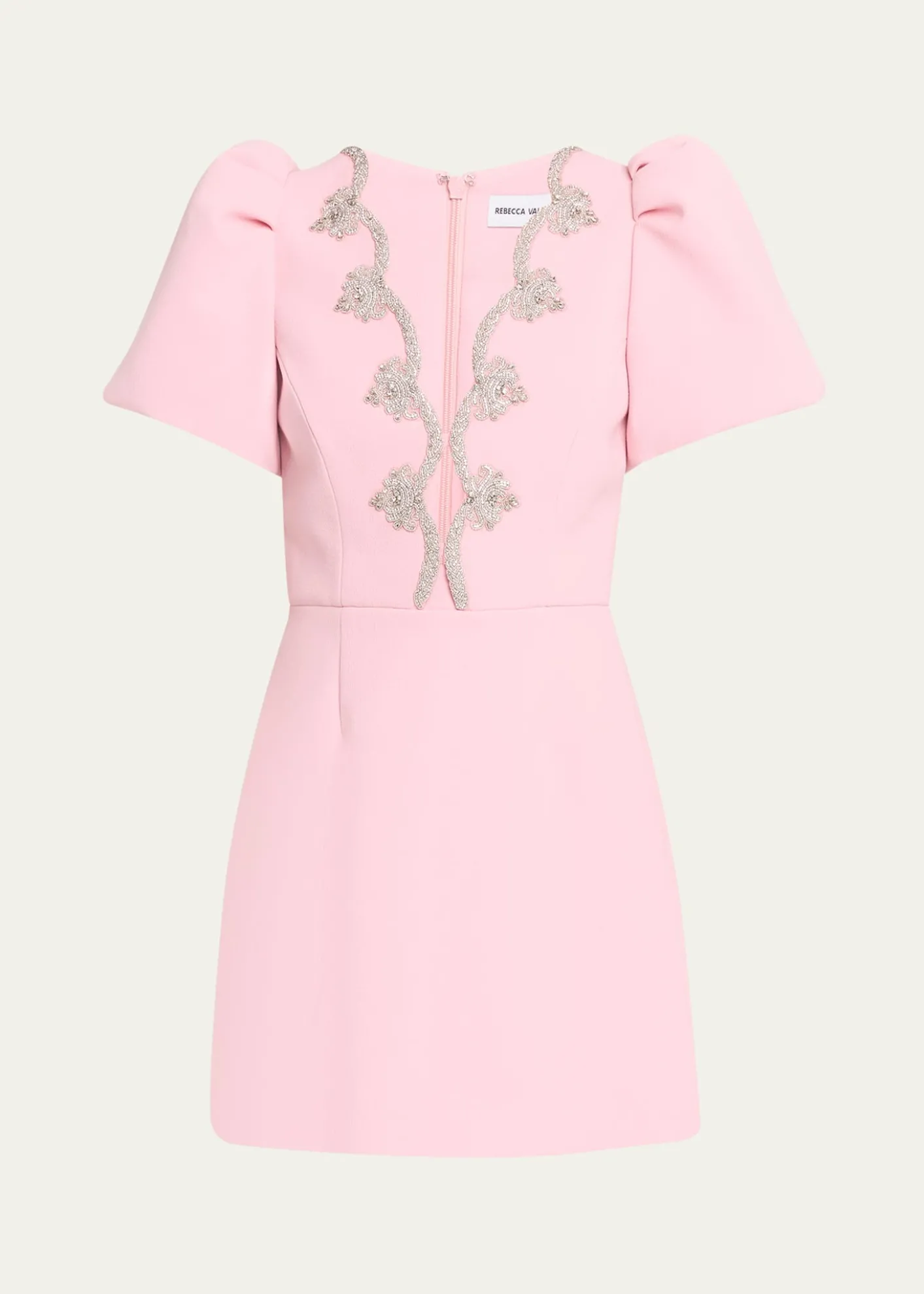 REBECCA VALLANCEHarlynn Scalloped Diamante-Trim Mini Dress