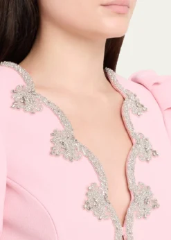 REBECCA VALLANCEHarlynn Scalloped Diamante-Trim Mini Dress
