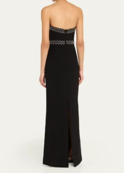 REBECCA VALLANCENyx Strapless Diamante-Trim Column Gown