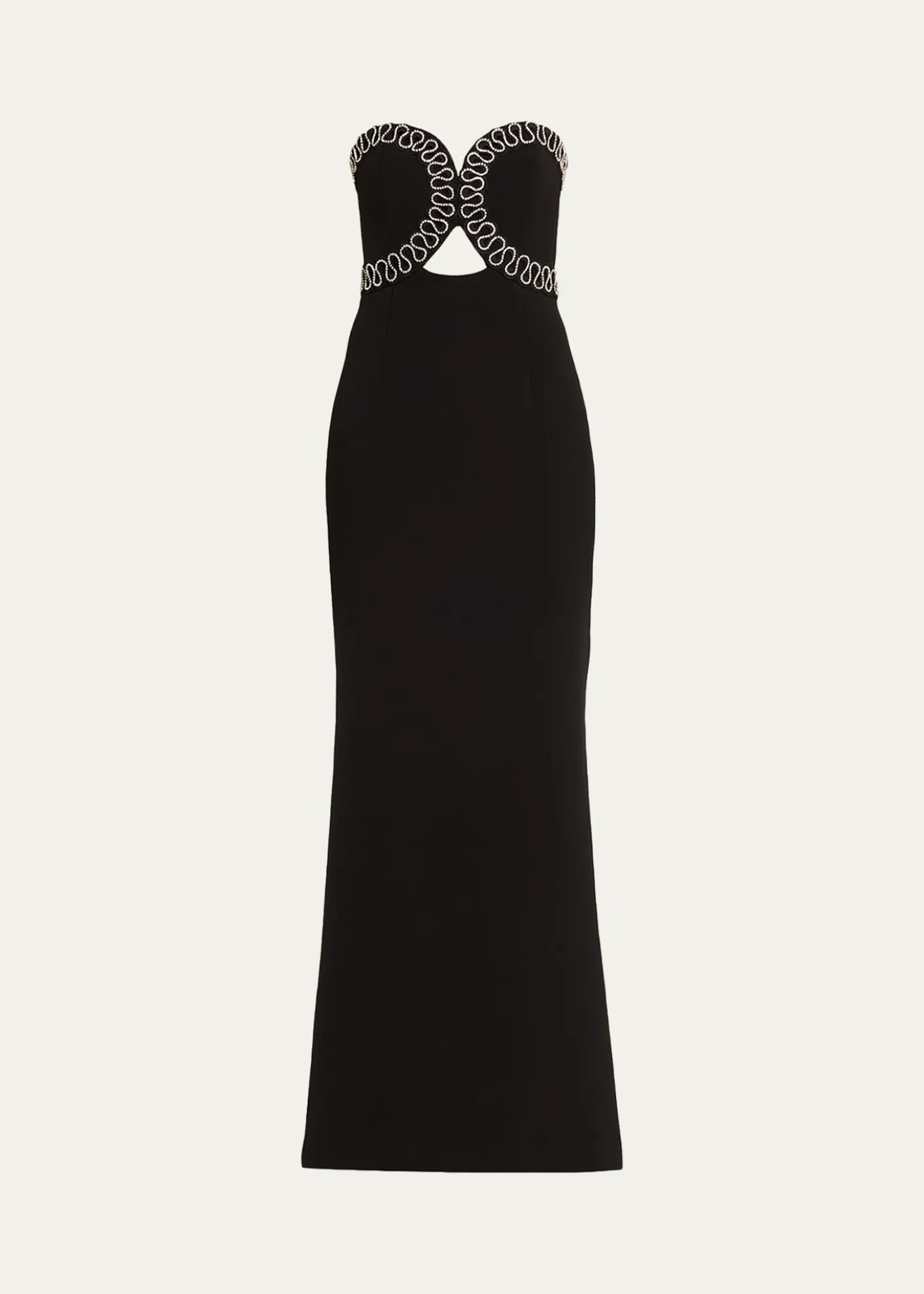REBECCA VALLANCENyx Strapless Diamante-Trim Column Gown