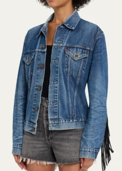 RE/DONELevi's Denim Fringe Trucker Jacket