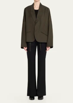 6397Relaxed Wool Cardigan Blazer