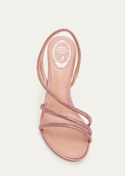 Rene Caovilla80mm Cleo Crystal Satin Sandals