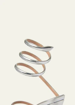 Rene Caovilla105mm Cleo Metallic Leather Sandals