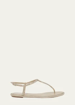 Rene CaovillaStrass T-Strap Thong Sandals