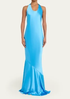 RetrofeteAlison Satin Halter Gown