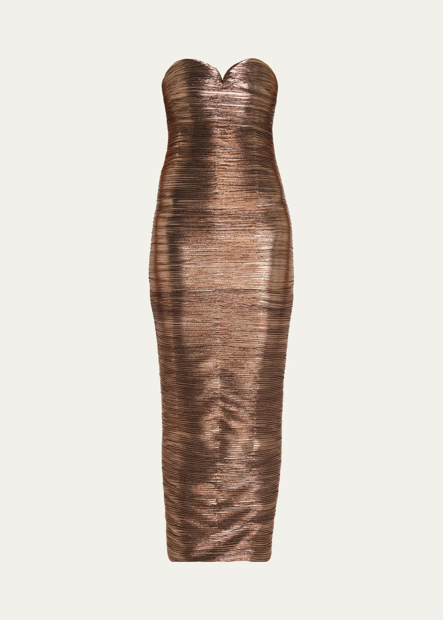 RetrofeteCalypsa Strapless Lamé Midi Dress