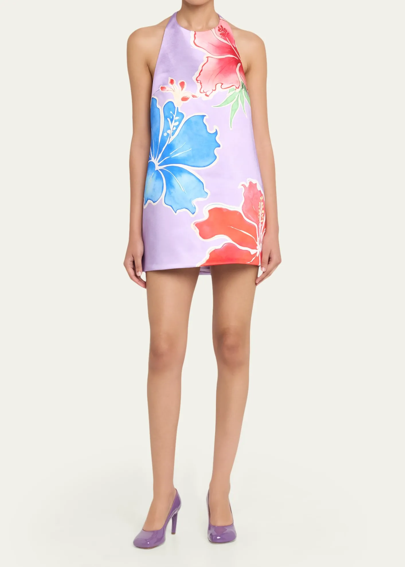RetrofeteDrexley Floral Halter Mini Dress