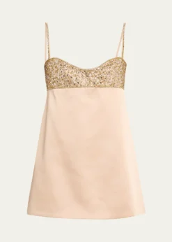 RetrofeteShyla Crystal Satin Mini Dress