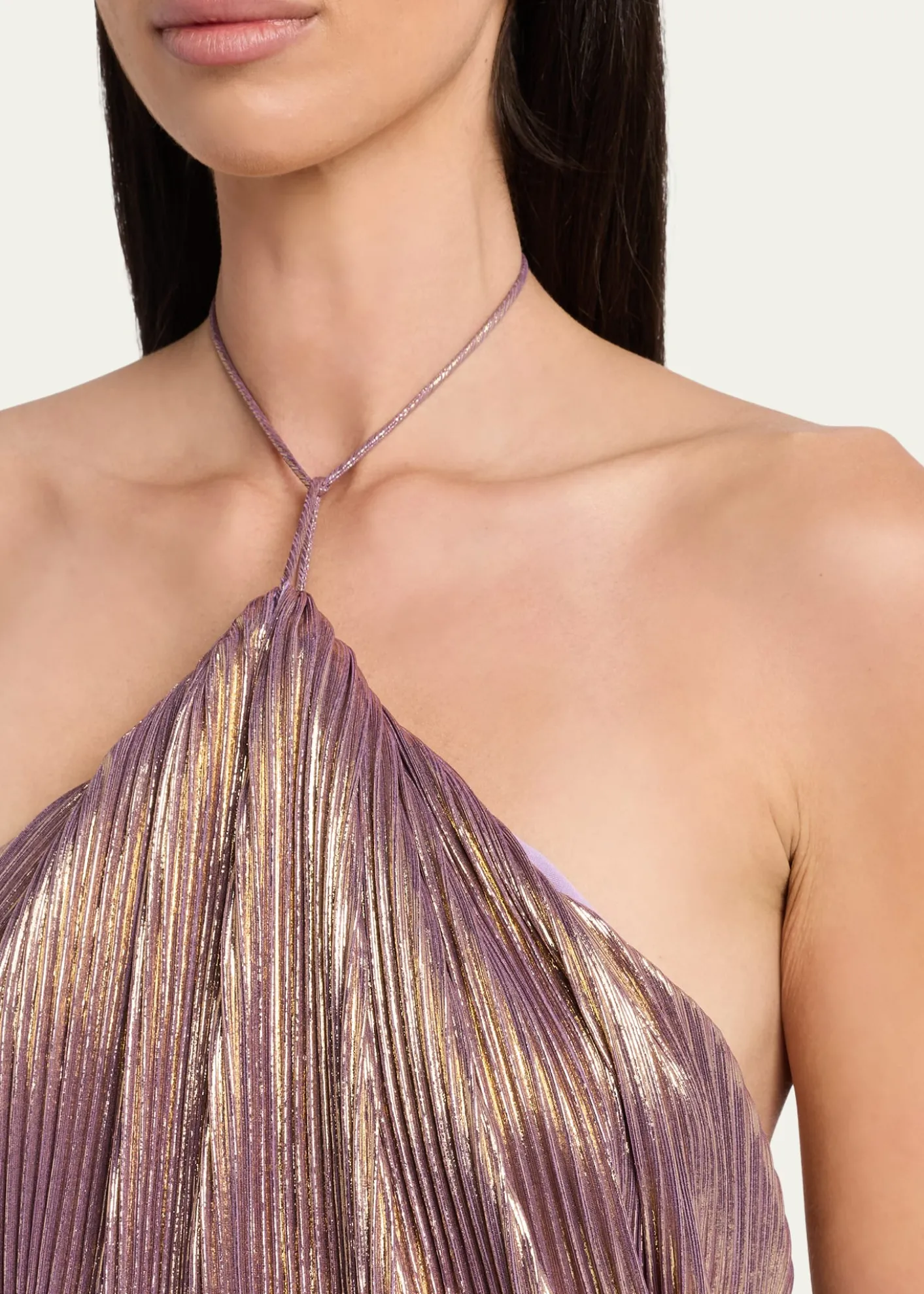 RetrofeteThalia Metallic Halter Gown