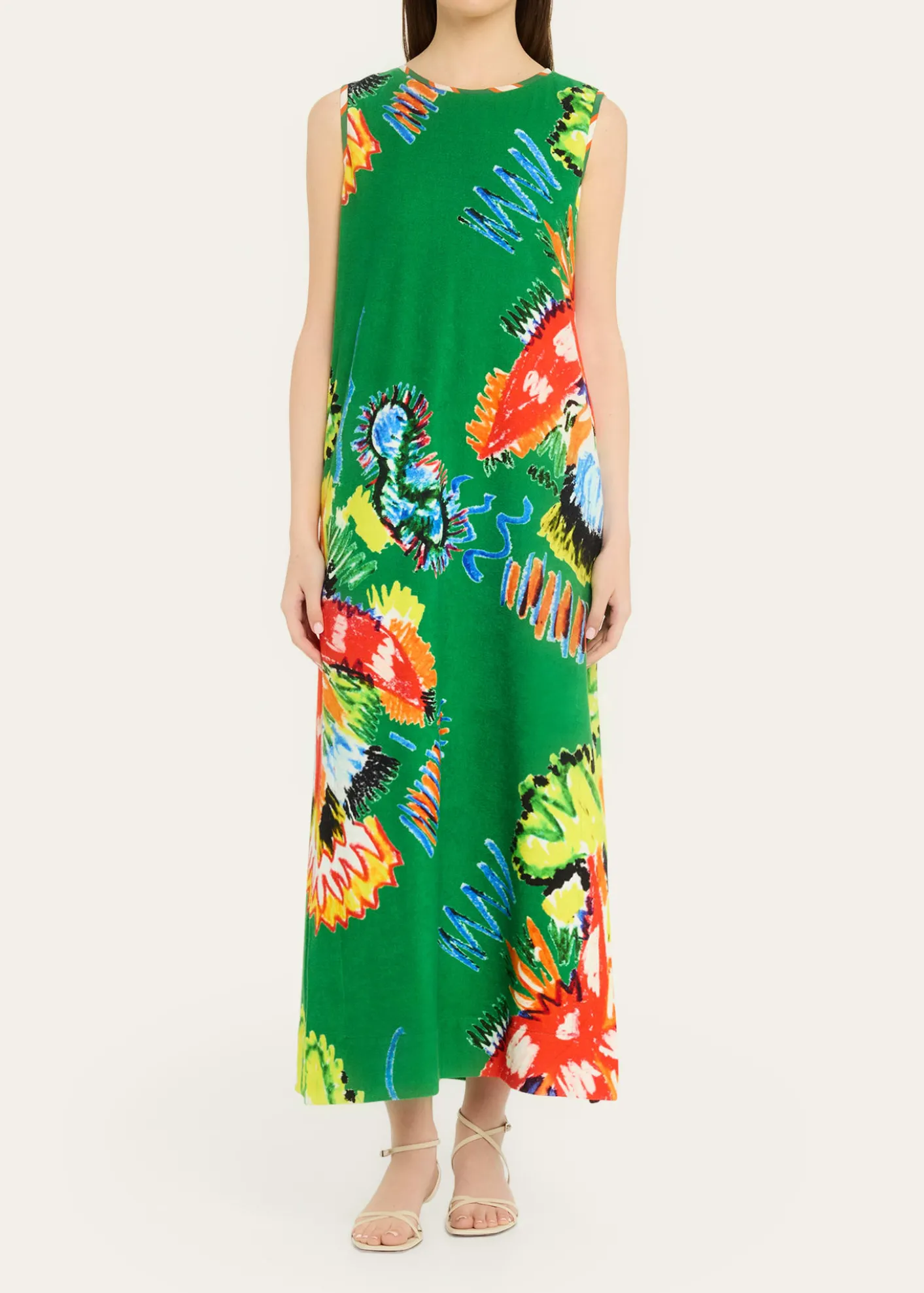 Rianna + NinaSleeveless Abstract-Print Maxi Dress