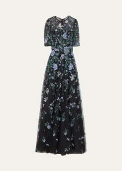 Rickie Freeman for Teri JonEmbroidered A-Line Tulle Gown