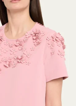 Rickie Freeman for Teri JonFloral Applique Crepe Dress