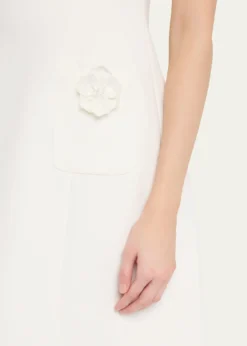 Rickie Freeman for Teri JonFloral Applique Crepe Mini Dress