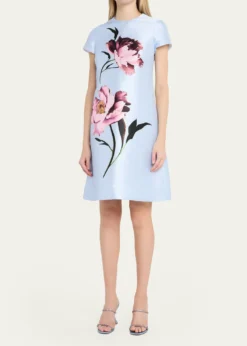Rickie Freeman for Teri JonFloral-Print Faille Dress