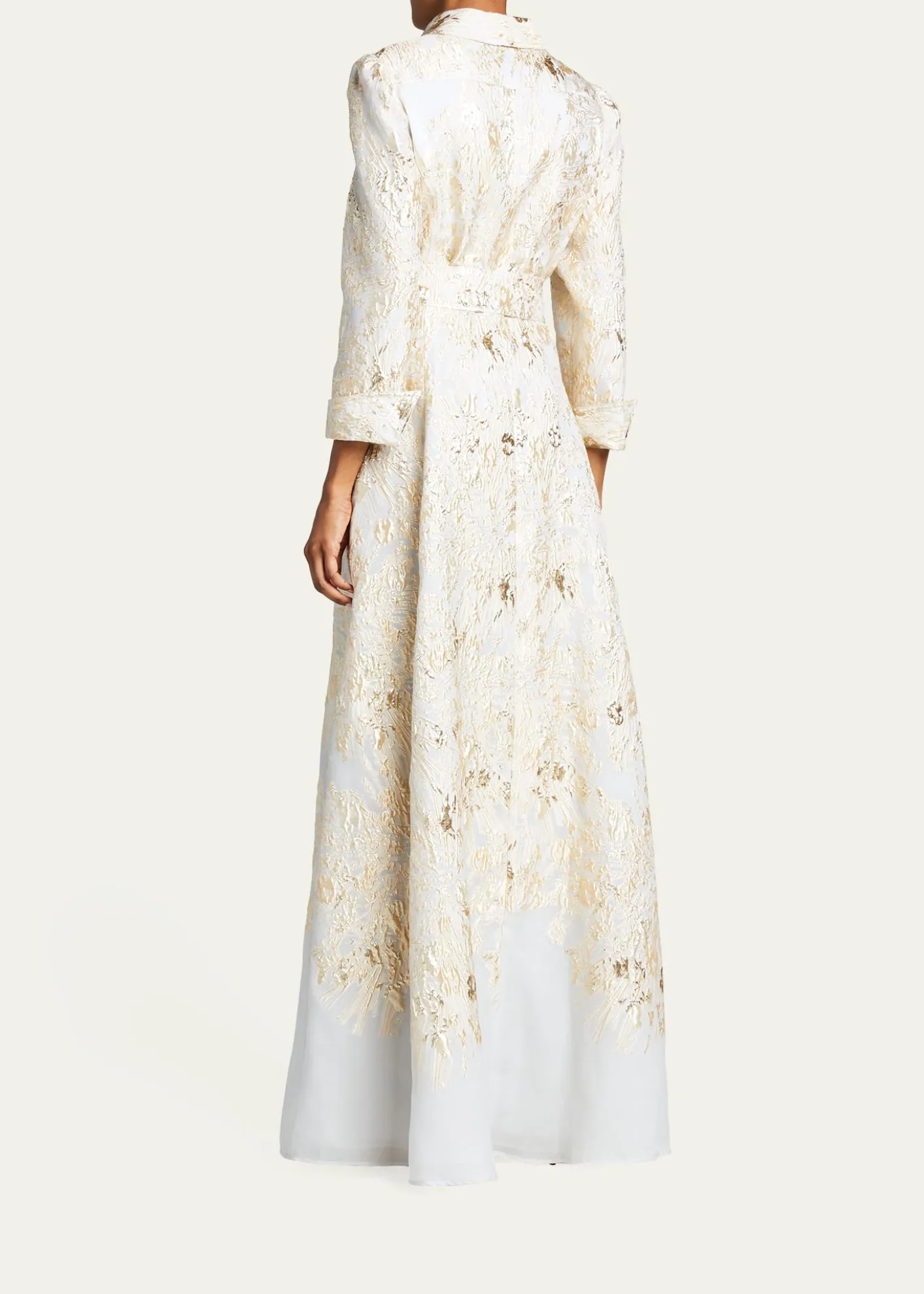 Rickie Freeman for Teri JonMetallic Brocade Shirtdress Gown