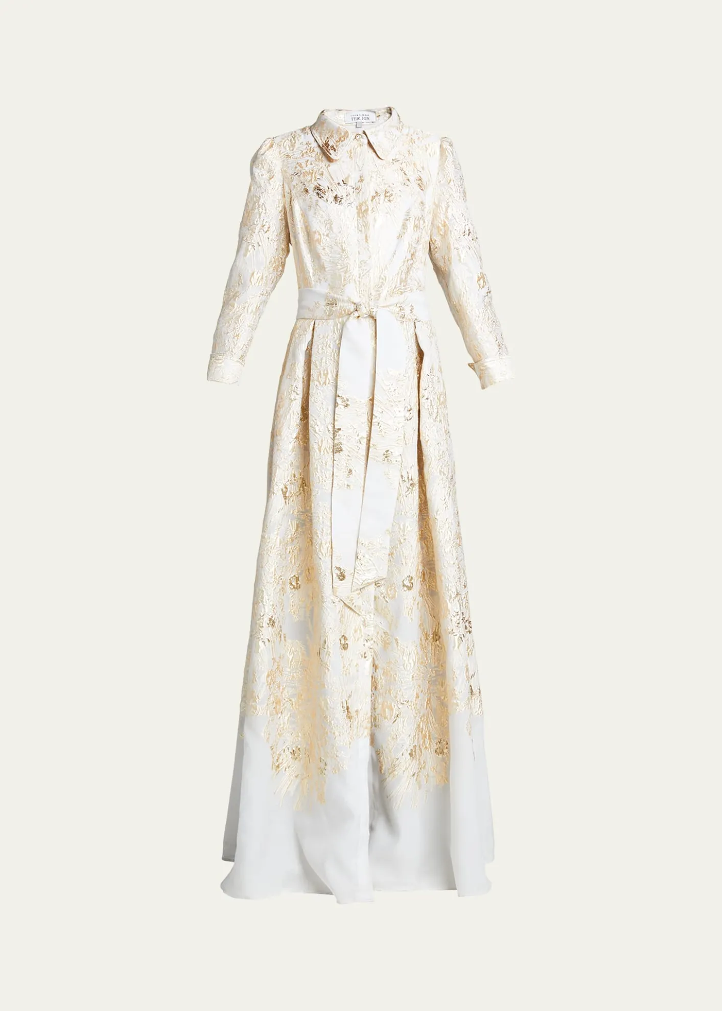 Rickie Freeman for Teri JonMetallic Brocade Shirtdress Gown