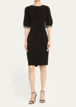 Rickie Freeman for Teri JonPearl Trimmed Sheath Dress