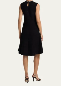 Rickie Freeman for Teri JonSleeveless Beaded Metallic Knit Dress