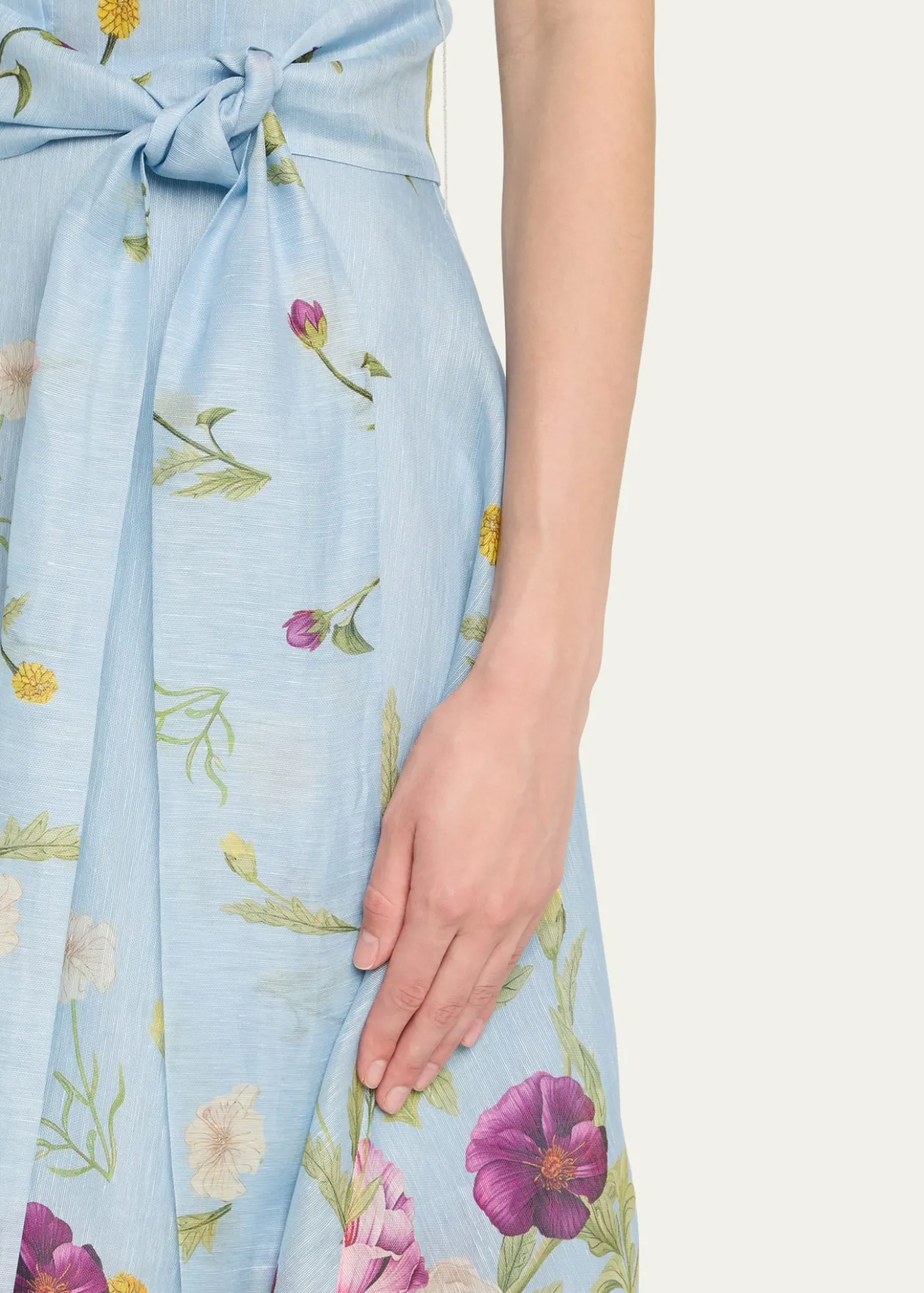 Rickie Freeman for Teri JonSleeveless Floral-Print Midi Shirtdress