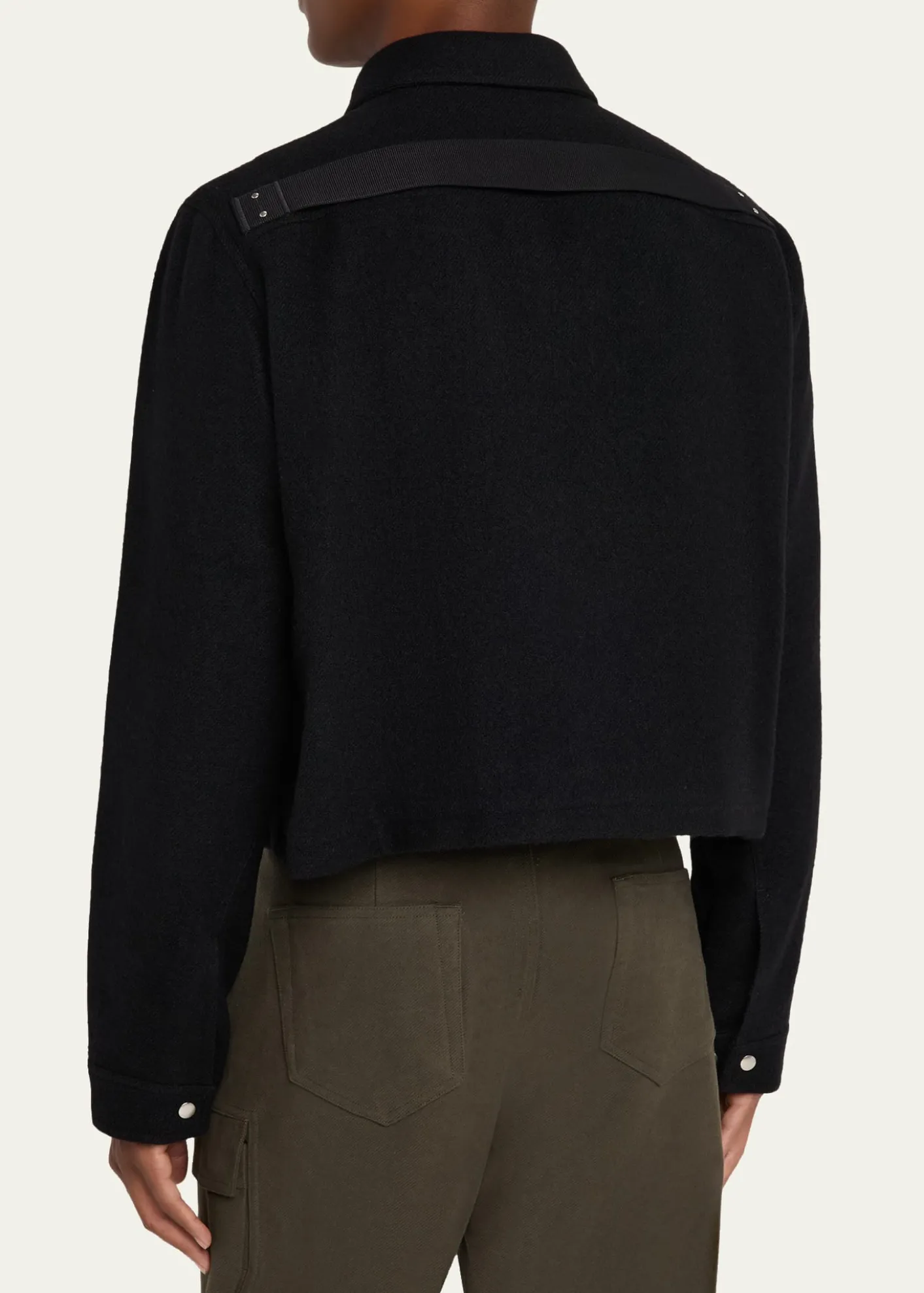 Rick OwensMen's Alice Wool Cropped Full-Zip Blouson