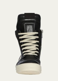 Rick OwensMen's Geobasket Tumbled Leather High-Top Sneakers