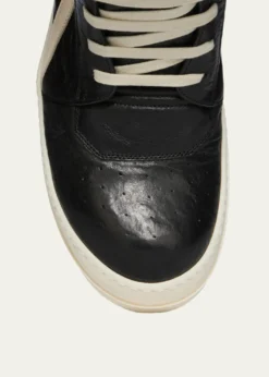 Rick OwensMen's Geobasket Tumbled Leather High-Top Sneakers