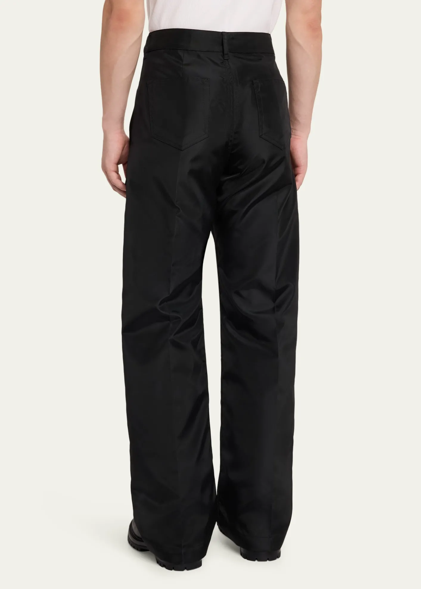Rick OwensMen's Megastrapped Geth Nylon Canvas Wide-Leg Jeans